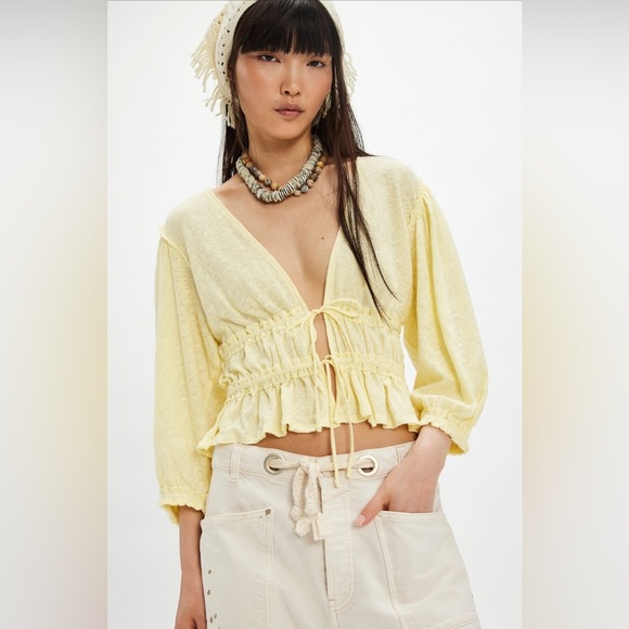 Let’s Go Blouse NWOT summertime lemonade - Picture 1 of 4
